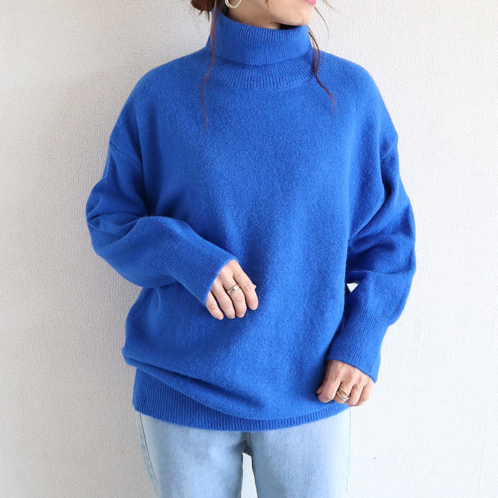 トップス レディース ニット セーター 秋 冬 白 黒 おしゃれ 長袖 無地 ハイネックニット タートルネック ゆったり 極暖 ^t1127^ | uricca | 09