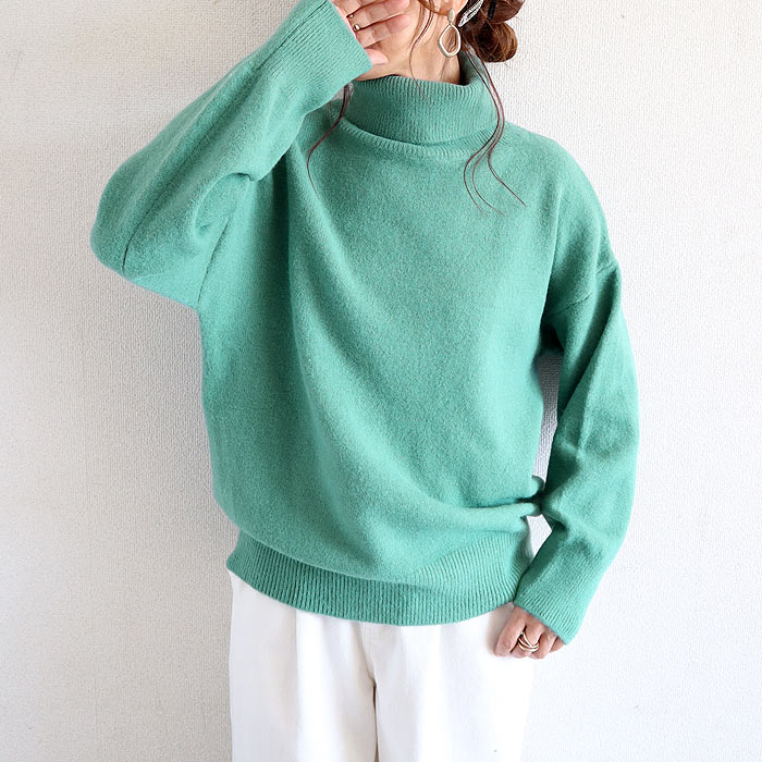 トップス レディース ニット セーター 秋 冬 白 黒 おしゃれ 長袖 無地 ハイネックニット タートルネック ゆったり 極暖 ^t1127^ | uricca | 11