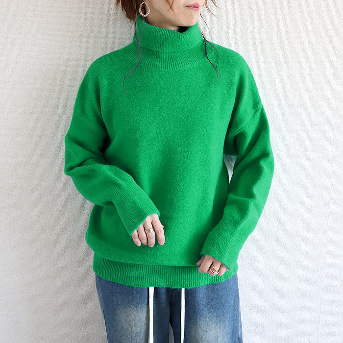 トップス レディース ニット セーター 秋 冬 白 黒 おしゃれ 長袖 無地 ハイネックニット タートルネック ゆったり 極暖 ^t1127^ | uricca | 08