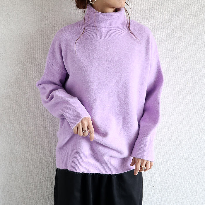 トップス レディース ニット セーター 秋 冬 白 黒 おしゃれ 長袖 無地 ハイネックニット タートルネック ゆったり 極暖 ^t1127^ | uricca | 10