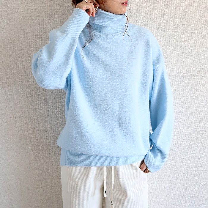 トップス レディース ニット セーター 秋 冬 白 黒 おしゃれ 長袖 無地 ハイネックニット タートルネック ゆったり 極暖 ^t1127^ | uricca | 12