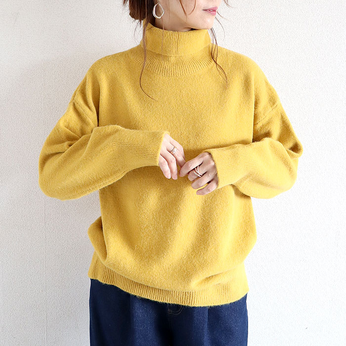 トップス レディース ニット セーター 秋 冬 白 黒 おしゃれ 長袖 無地 ハイネックニット タートルネック ゆったり 極暖 ^t1127^ | uricca | 06