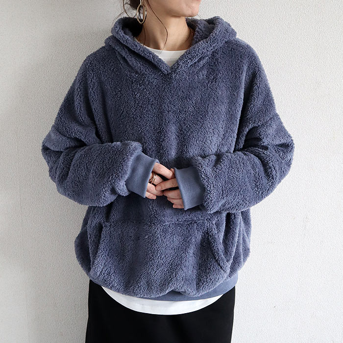 2691円 クーポンで！ トップス レディース 黒 白 もこもこ おしゃれ 裏ボア フード付き ポケット付き 長袖 極暖 保温 フーディ パーカー[郵3]^t1132^ | uricca | 03