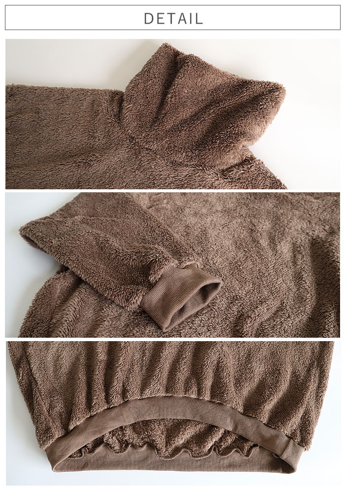 フリース トップス レディース 裏ボア 長袖 極暖 保温 黒 白 もこもこ おしゃれ ハイネック タートルネック[郵3]^t1133^ | uricca | 11