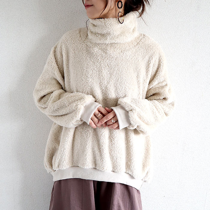 フリース トップス レディース 裏ボア 長袖 極暖 保温 黒 白 もこもこ おしゃれ ハイネック タートルネック[郵3]^t1133^ | uricca | 06