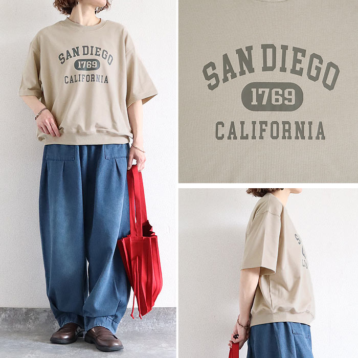 Tシャツ レディース トップス 半袖 スウェット ロゴ プリント 春 夏 黒 白 おしゃれ かわいい ^t1141^ | uricca | 16