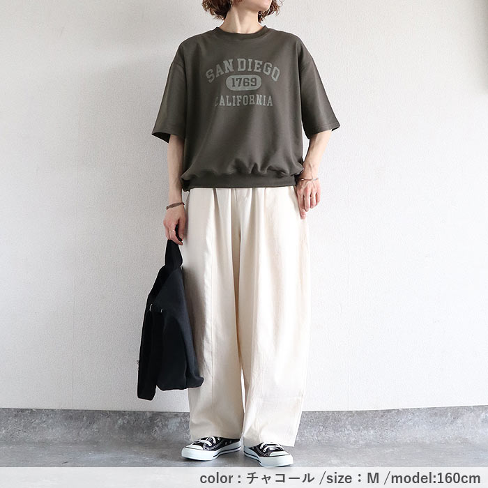 Tシャツ レディース トップス 半袖 スウェット ロゴ プリント 春 夏 黒 白 おしゃれ かわいい ^t1141^ | uricca | 21