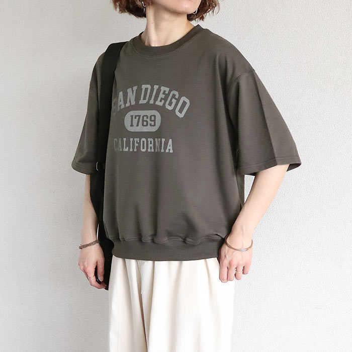 Tシャツ レディース トップス 半袖 スウェット ロゴ プリント 春 夏 黒 白 おしゃれ かわいい ^t1141^ | uricca | 02