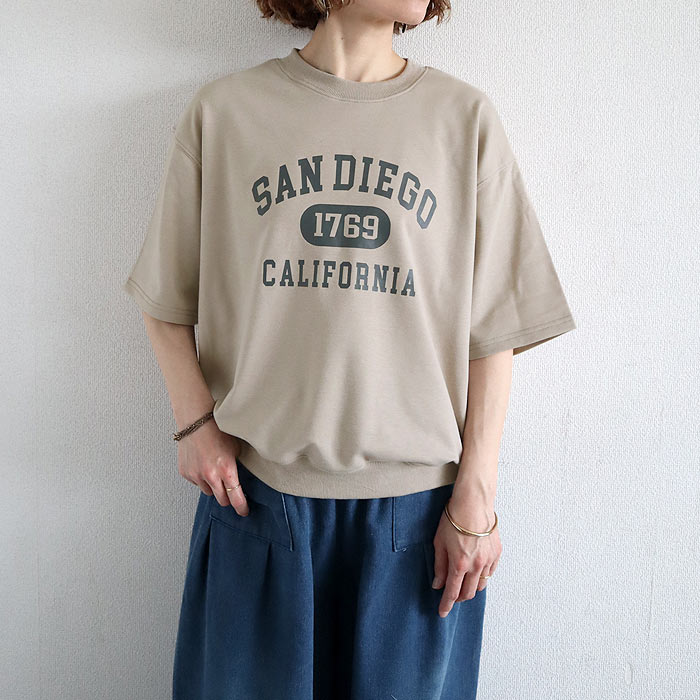 Tシャツ レディース トップス 半袖 スウェット ロゴ プリント 春 夏 黒 白 おしゃれ かわいい ^t1141^ | uricca | 03