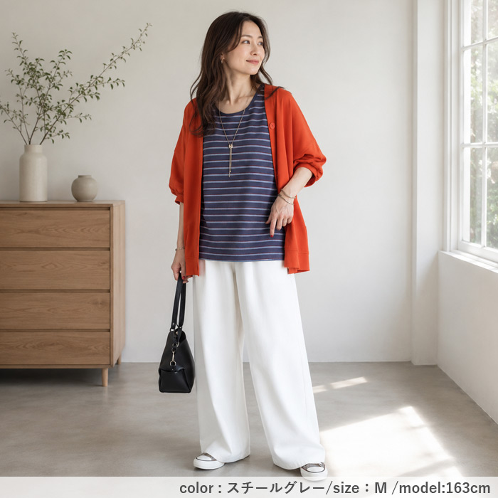 1690円 クーポンで！ タンクトップ パイル地 マルチボーダー 夏 トップス レディース ノースリーブ 白 おしゃれ コットン混 綿混 [郵2]^t1146^ | uricca | 26