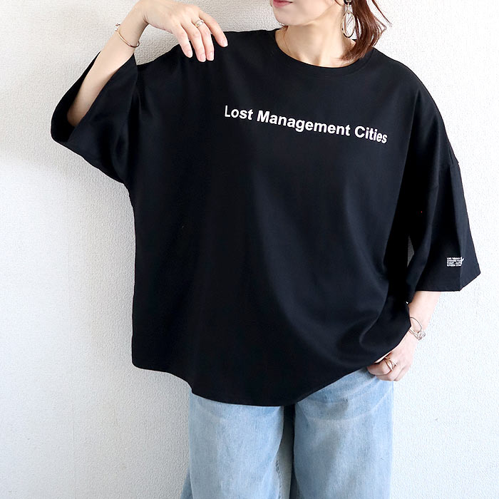 uricca（ウリッカ） Tシャツ レディース トップス 5分袖 半袖 春 夏 黒