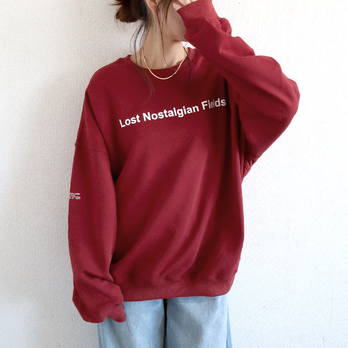 スウェット トレーナー レディース トップス 長袖 秋 冬 黒 白 おしゃれ かわいい ロゴ プリント ゆったり 裏毛 [郵3]^t520^ | uricca | 08