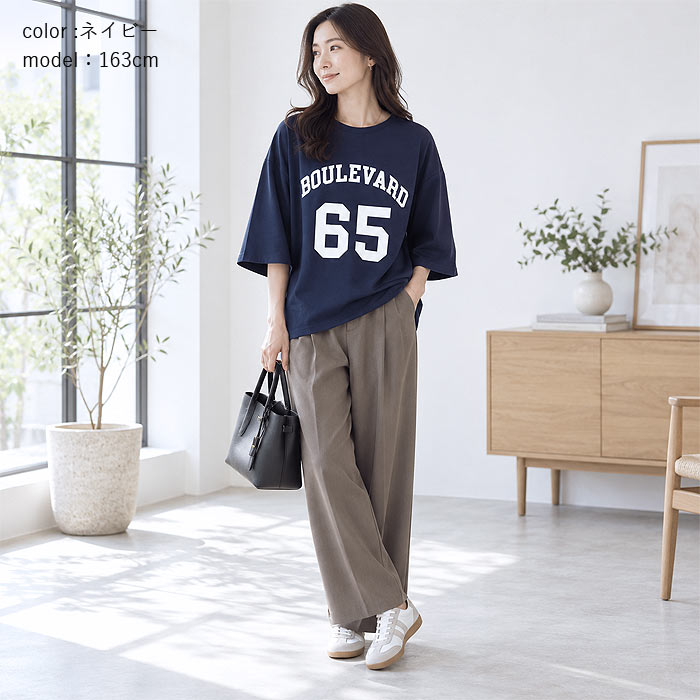 【タイムセール】 トップス レディース Tシャツ 半袖 春 夏 白 おしゃれ かわいい 30代 40代 50代 ロゴ プリント 体型カバー [郵1.5]^t552n^ | uricca | 18