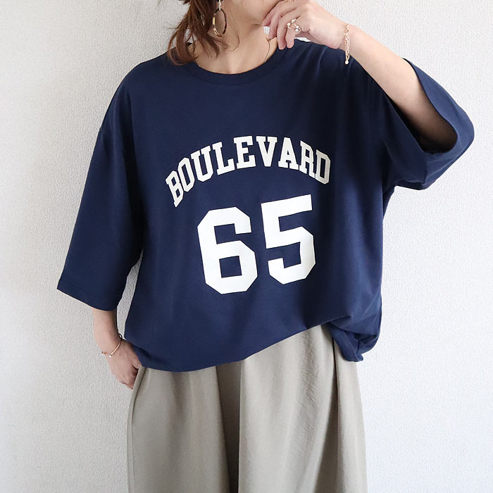 1395円 クーポンで！ トップス レディース Tシャツ 半袖 春 夏 白 おしゃれ かわいい 30代 40代 50代 ロゴ プリント 体型カバー [郵1.5]^t552n^ | uricca | 04