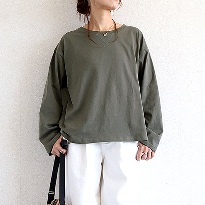 1743円 3点購入クーポンで！ ロンT tシャツ レディース トップス 長袖 春 秋 黒 白 おしゃれ かわいい 30代 40代 50代 無地 [郵1.5]^t560^ | uricca | 03