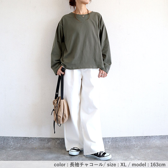 ロンT tシャツ レディース トップス 長袖 秋 冬 黒 白 おしゃれ かわいい 30代 40代 50代 無地 [郵1.5]^t560^ | uricca | 11