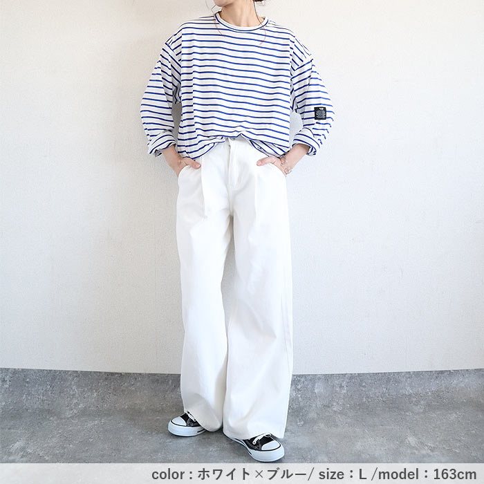 Tシャツ レディース トップス 長袖 秋 冬 黒 白 おしゃれ かわいい 30代 40代 50代 ボーダー 無地 [郵1.5]^t570^ | uricca | 44