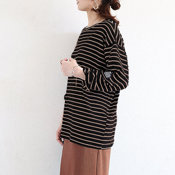 Tシャツ レディース トップス 長袖 秋 冬 黒 白 おしゃれ かわいい 30代 40代 50代 ボーダー 無地 [郵1.5]^t570^ | uricca | 23