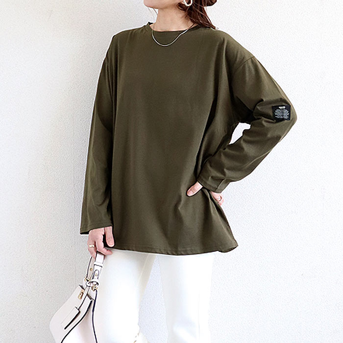 Tシャツ レディース トップス 長袖 秋 冬 黒 白 おしゃれ かわいい 30代 40代 50代 ボーダー 無地 [郵1.5]^t570^ | uricca | 09