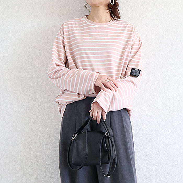 Tシャツ レディース トップス 長袖 秋 冬 黒 白 おしゃれ かわいい 30代 40代 50代 ボーダー 無地 [郵1.5]^t570^ | uricca | 24