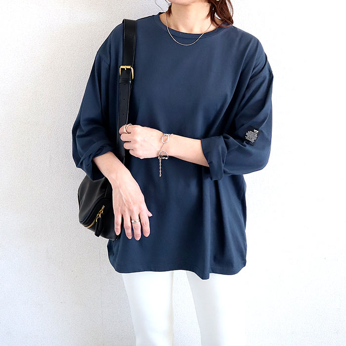 Tシャツ レディース トップス 長袖 秋 冬 黒 白 おしゃれ かわいい 30代 40代 50代 ボーダー 無地 [郵1.5]^t570^ | uricca | 07