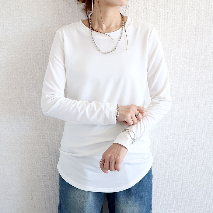 tシャツ ロンt 長袖 レディース 春 秋 冬 トップス おしゃれ かわいい 30代 40代 50代 オフィス ロング [郵1.5]^t593^ | uricca | 01