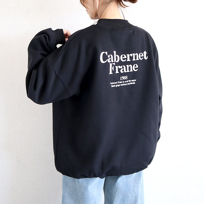 トレーナー トップス レディース 長袖 秋 冬 黒 白 おしゃれ かわいい 30代 40代 50代 スウェット ロゴ プリント 極暖 [郵3]^t598^ | uricca | 02