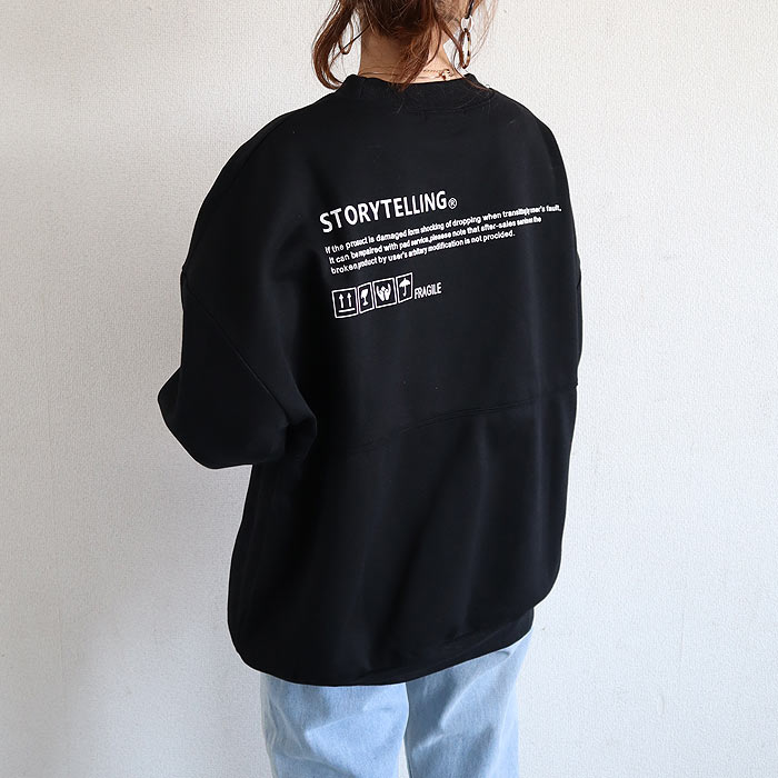 スウェット トレーナー トップス レディース 長袖 秋 冬 黒 白 おしゃれ かわいい 30代 40代 50代 ロゴ プリント [郵3]^t642^ | uricca | 03