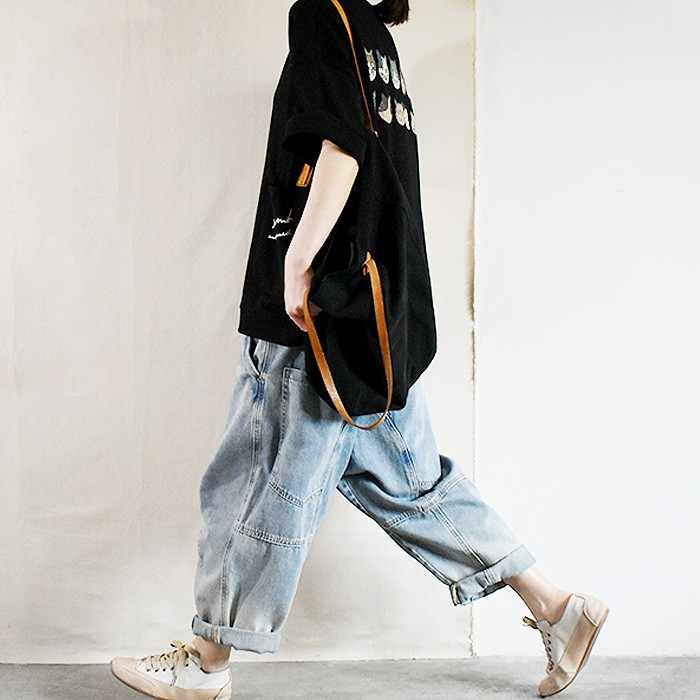 tシャツ レディース トップス 半袖 春 夏 黒 白 おしゃれ 猫 キャットCAT ロゴ プリント ポケット [郵2]^t734^ | uricca | 08