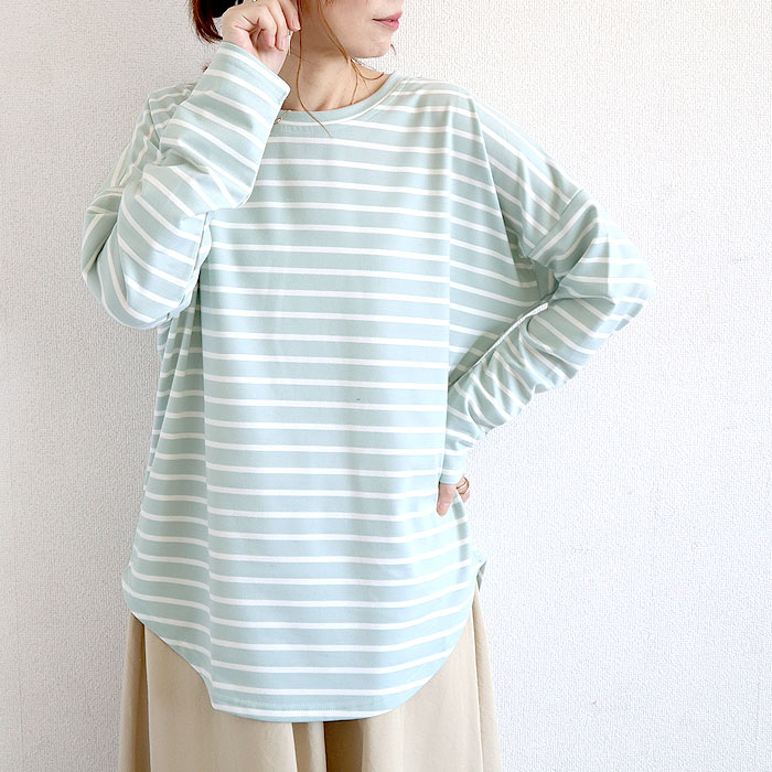 Tシャツ レディース トップス ロンT 長袖 春 秋 冬 黒 白 おしゃれ かわいい 30代 40代 50代 ボーダー 柄 [郵2]^t778^ | uricca | 08