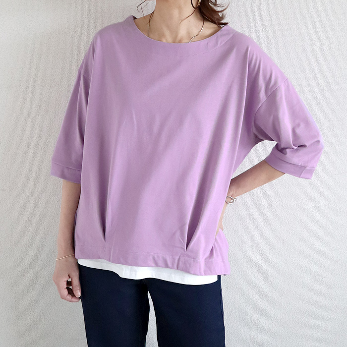 【美品】45R リネン100%カットソー 半袖Tシャツ ピンク 2サイズ uricca お盆セール！1点1890円 2点購入クーポンで☆ Tシャツ
