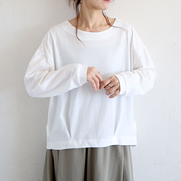 Tシャツ レディース トップス 長袖 春 秋 冬 黒 白 おしゃれ かわいい 30代 40代 50代 カットソー 無地 [郵1.5]^t827^爆買 | uricca | 01