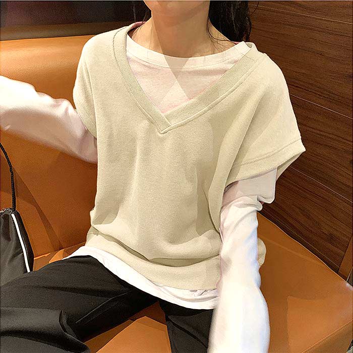 「2241円 特別クーポンで」 ベスト スウェット トレーナー トップス レディース 春 夏 おしゃれ ニットタッチ ジレ 黒 ノースリーブ [郵3]^t866^ | uricca | 08