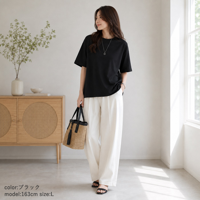 【タイムセール】 ラグラン Tシャツ 夏 レディース 綿100％ コットン 半袖 春 白 黒 5分袖 無地 薄手 肌触りがいい^t932n^ | uricca | 19