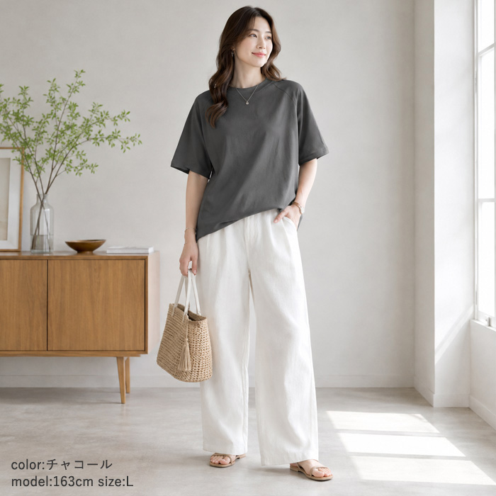 1494円 クーポンで！ ラグラン Tシャツ 夏 レディース 綿100％ コットン 半袖 春 白 黒 5分袖 無地 薄手 肌触りがいい [郵1.5]^t932n^ | uricca | 22