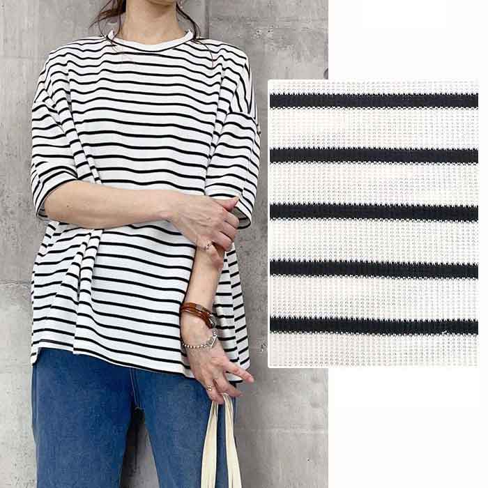 「1295円 3点購入クーポンで」 Tシャツ レディース トップス 半袖 春 夏 黒 白 おしゃれ ボーダー 柄 きれいめ 5分袖 ゆったり [郵3]^t975^ | uricca | 06