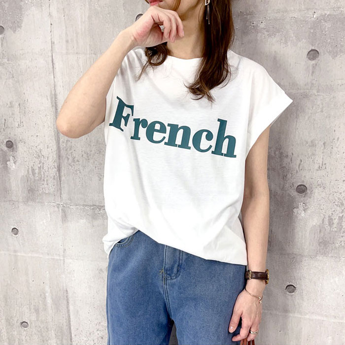 tシャツ フレンチスリーブコンビTシャツ レディース フレンチスリーブロゴTシャツ カットソー レディース おすすめ