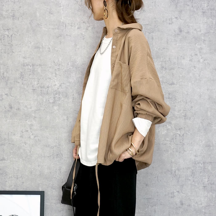 ブラウス シャツ トップス レディース 長袖 前開き 春 秋 冬 黒 白 おしゃれ かわいい 大きいサイズ [郵2]^v181^ | uricca | 03