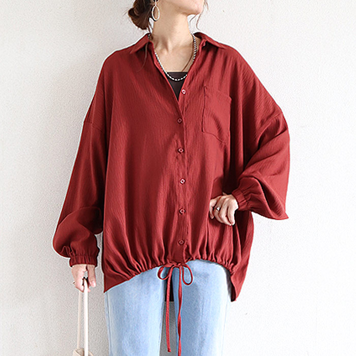 ブラウス シャツ トップス レディース 長袖 前開き 春 秋 冬 黒 白 おしゃれ かわいい 大きいサイズ [郵2]^v181^ | uricca | 06