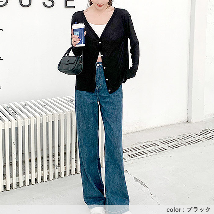 1076円 クーポンで！ カーディガン レディース 長袖 春 夏 秋 冬 白 黒 薄手 シアー 紫外線 UVカット 軽量 かわいい きれいめ 上着 [郵1.5]^v187^爆買 | uricca | 15