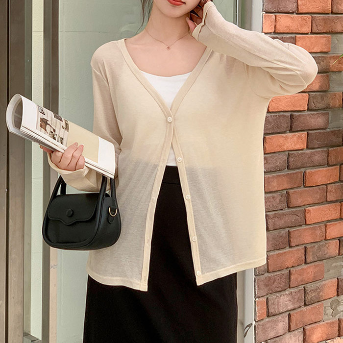 1076円 クーポンで！ カーディガン レディース 長袖 春 夏 秋 冬 白 黒 薄手 シアー 紫外線 UVカット 軽量 かわいい きれいめ 上着 [郵1.5]^v187^爆買 | uricca | 04