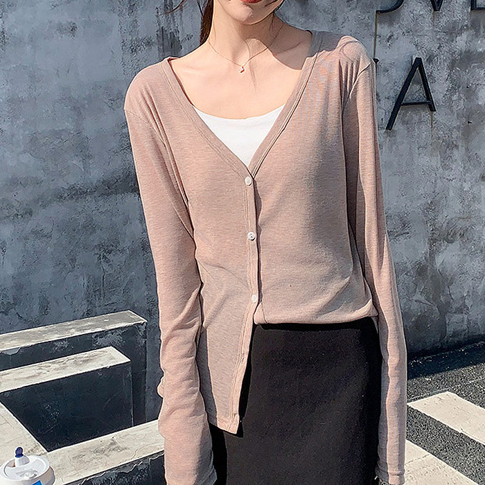 1076円 クーポンで！ カーディガン レディース 長袖 春 夏 秋 冬 白 黒 薄手 シアー 紫外線 UVカット 軽量 かわいい きれいめ 上着 [郵1.5]^v187^爆買 | uricca | 06