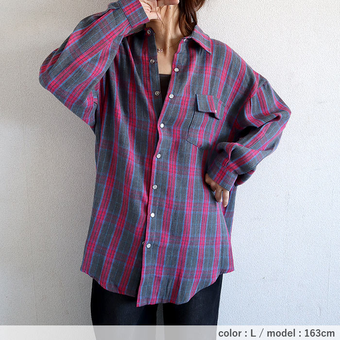 ブラウス シャツ トップス レディース ネルシャツ 長袖 秋 冬 白 黒 チェック 柄 おしゃれ 重ね着 レイヤード [郵2]^v191^バナー | uricca | 33