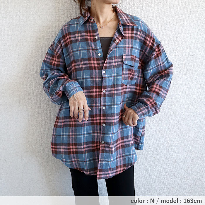 ブラウス シャツ トップス レディース ネルシャツ 長袖 秋 冬 白 黒 チェック 柄 おしゃれ 重ね着 レイヤード [郵2]^v191^バナー | uricca | 35