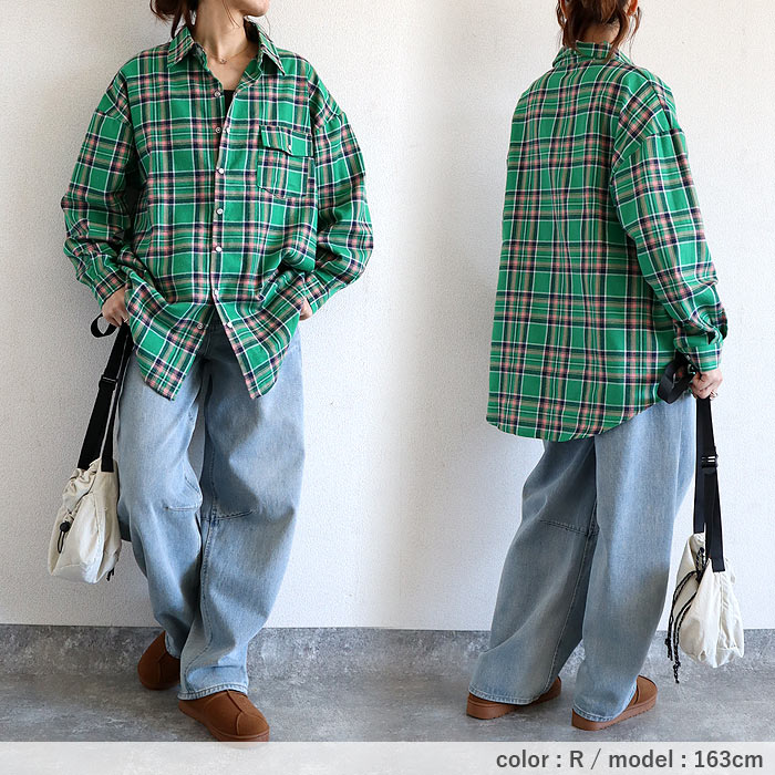 ブラウス シャツ トップス レディース ネルシャツ 長袖 秋 冬 白 黒 チェック 柄 おしゃれ 重ね着 レイヤード [郵2]^v191^バナー | uricca | 38