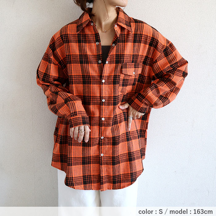 ブラウス シャツ トップス レディース ネルシャツ 長袖 秋 冬 白 黒 チェック 柄 おしゃれ 重ね着 レイヤード [郵2]^v191^バナー | uricca | 39