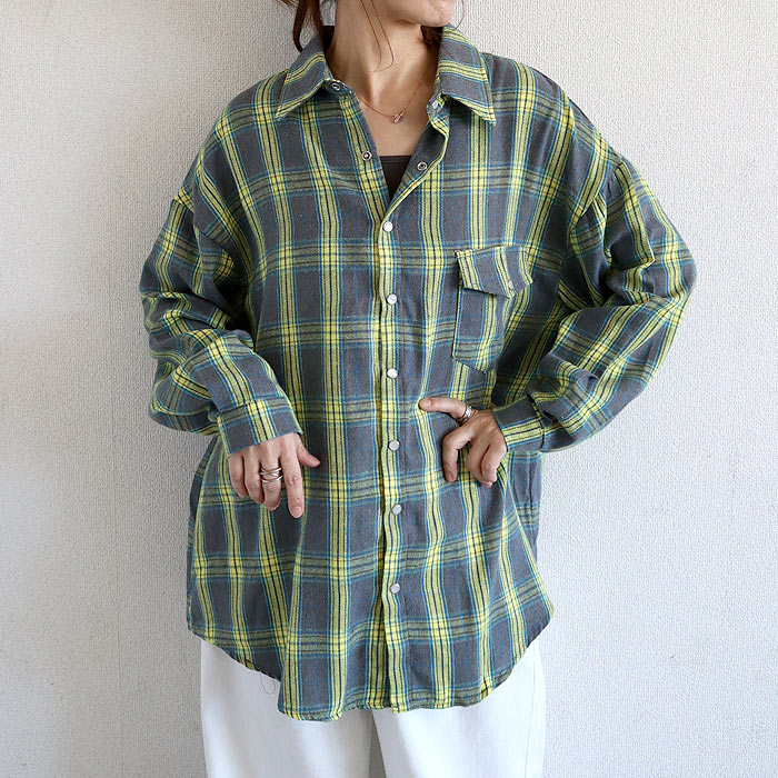 ブラウス シャツ トップス レディース ネルシャツ 長袖 秋 冬 白 黒 チェック 柄 おしゃれ 重ね着 レイヤード [郵2]^v191^バナー | uricca | 10