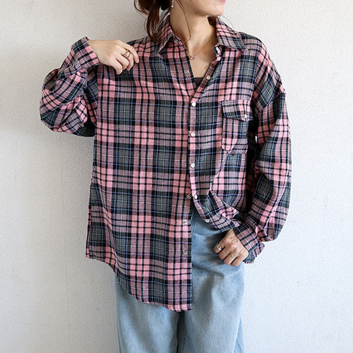 ブラウス シャツ トップス レディース ネルシャツ 長袖 秋 冬 白 黒 チェック 柄 おしゃれ 重ね着 レイヤード [郵2]^v191^バナー | uricca | 15