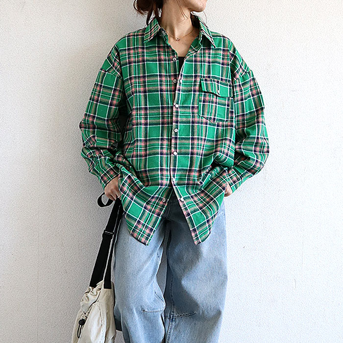 ブラウス シャツ トップス レディース ネルシャツ 長袖 秋 冬 白 黒 チェック 柄 おしゃれ 重ね着 レイヤード [郵2]^v191^バナー | uricca | 18