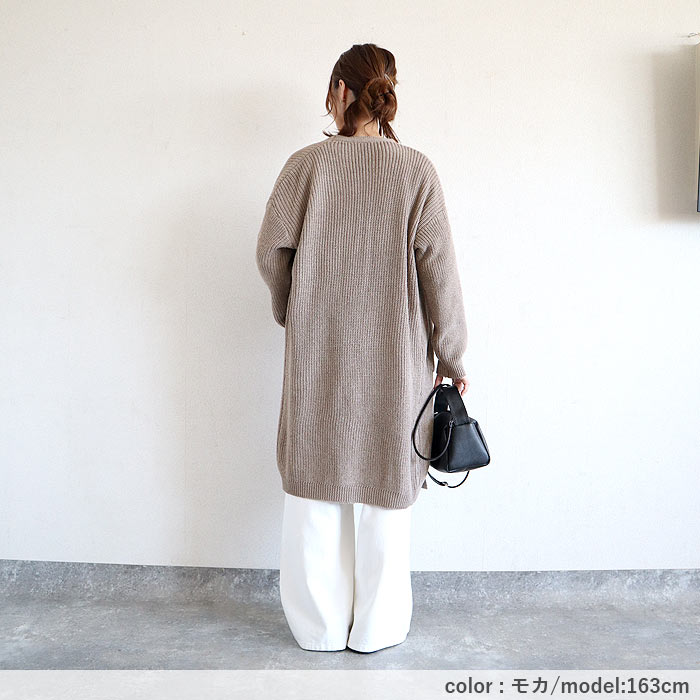 2995円 クーポンで！ トップス レディース ニットカーディガン ロングカーディガン 秋 冬 白 おしゃれ 長袖 無地 カジュアル ゆったり 体型カバー ^v192^ | uricca | 19